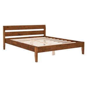 Dvojlôžková posteľ zo smrekového dreva s roštom 160x200 cm v prírodnej farbe/tmavohnedá Venus – Kalune Design