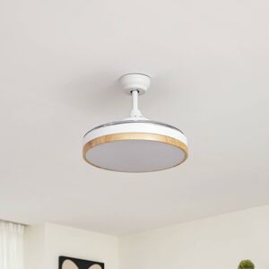 Stropný ventilátor Lindby LED Oras, biely, DC, tichý, Ø 107 cm