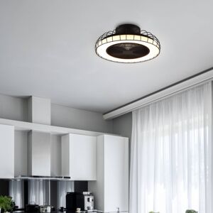 Smart LED stropný ventilátor Sandfjord, tichý, čierny