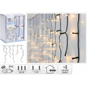 Kinekus Svetlo vianočné cencúle 180 LED teplé biele, 6 m, s funkciami, vonkajšie/vnútorné WW xxx