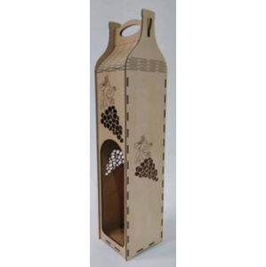 Kinekus Obal na fľaše na víno drevený 86x86 mm dekorovaný