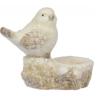 Kinekus Svietnik postavička vtáčik na pni 12 cm keramika mix