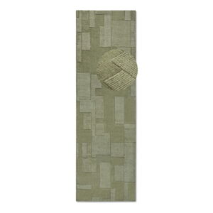 Zelený ručne tkaný vlnený behúň 80x250 cm Wilhelmine – Villeroy&Boch