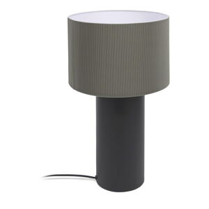 Čierno-sivá stolová lampa s kovovým tienidlom (výška 50 cm) Domicina - Kave Home